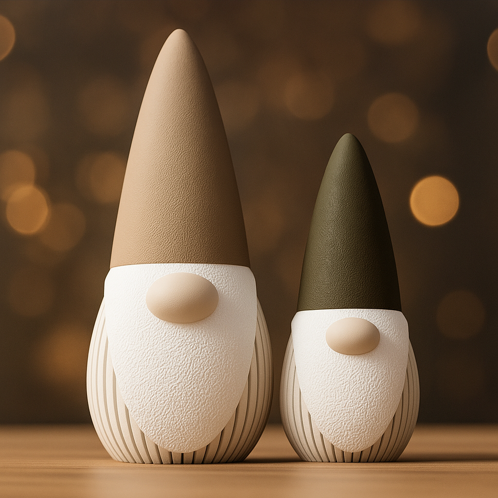 3D-gedruckte Deko-Zwerge – Modern & Minimalistisch