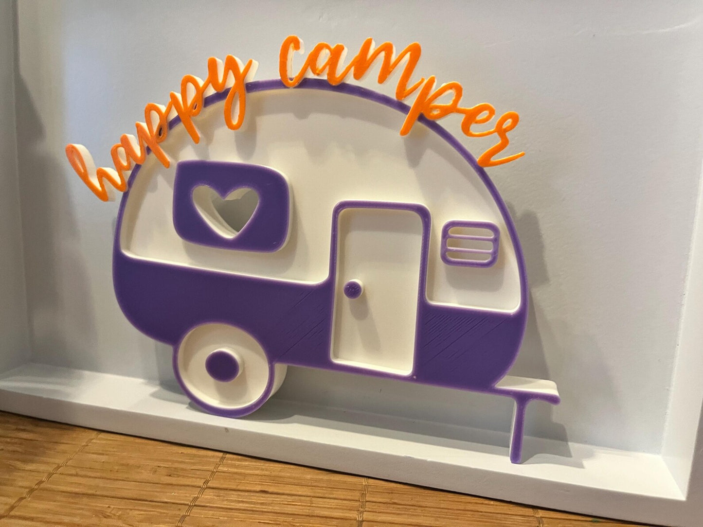 Happy Camper | 3D-Deko Wohnwagen | Camping Geschenk | Handgemacht aus PLA