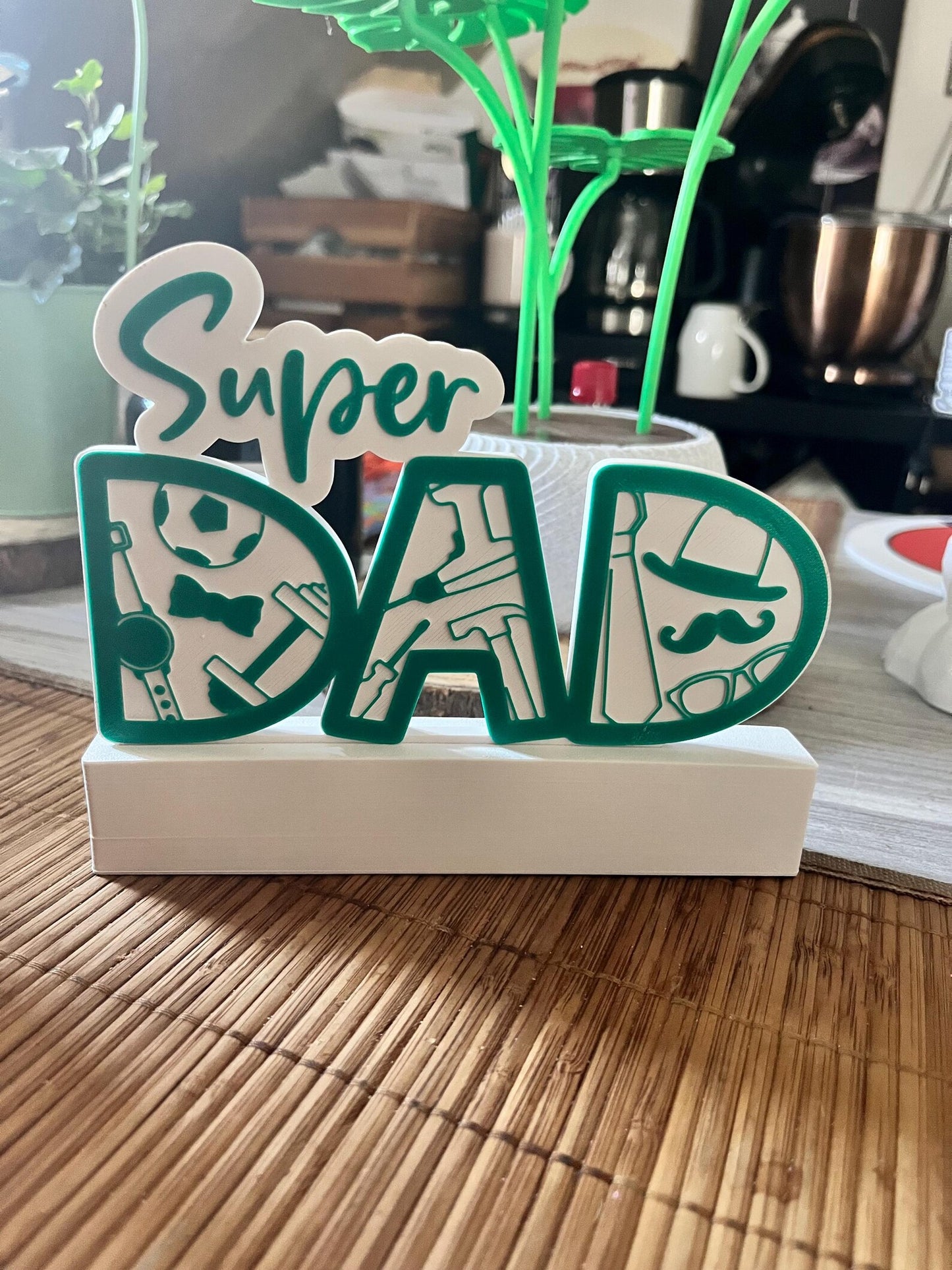 Super DAD Deko-Schild-3D gedrucktes Vatertagsgeschenk mit Werkzeugdesign/ Geschenk für Papa