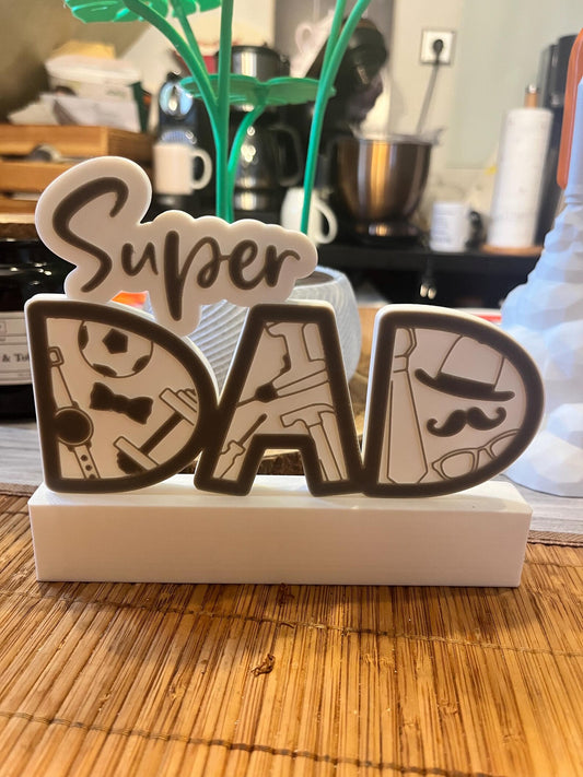 Super DAD Deko-Schild-3D gedrucktes Vatertagsgeschenk mit Werkzeugdesign/ Geschenk für Papa