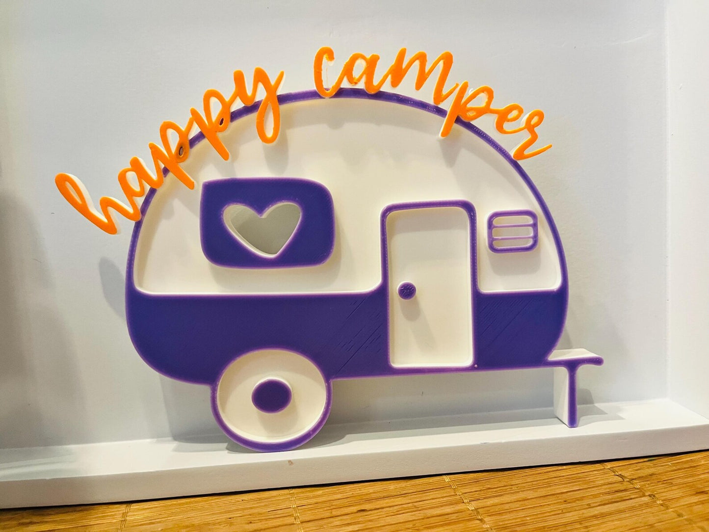 Happy Camper | 3D-Deko Wohnwagen | Camping Geschenk | Handgemacht aus PLA