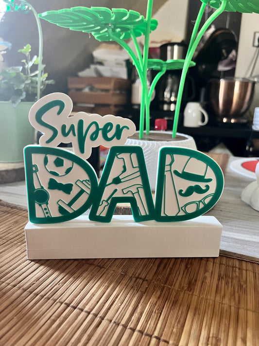 Super DAD Deko-Schild-3D gedrucktes Vatertagsgeschenk mit Werkzeugdesign/ Geschenk für Papa
